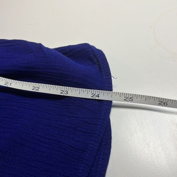 Blue Rain romper navy blue pink embroidery cape like top elastic waist size XS - Picture 13 of 14